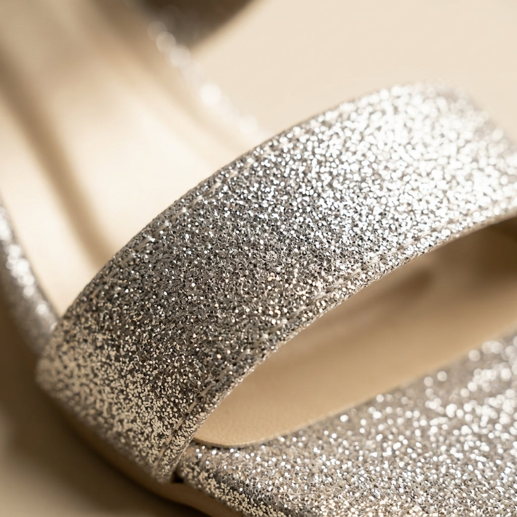 Women's Glitter Block-Heel Mule in Gold — Dinesh Family Footwear (view 4)