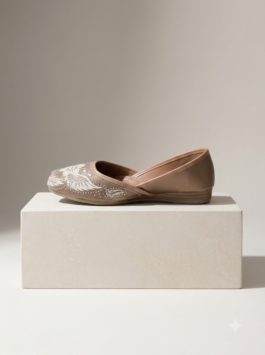 Taupe Embroidered Jutti
