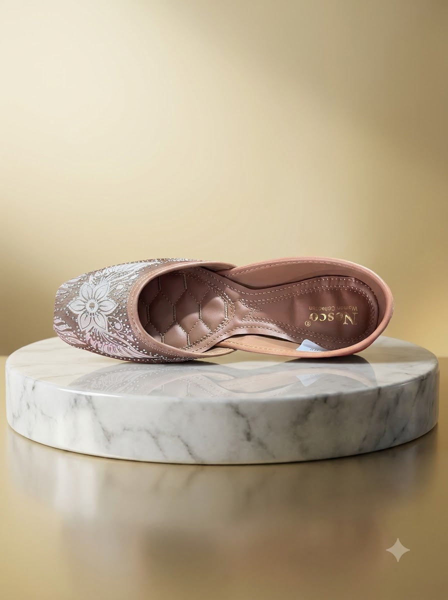 Taupe Embroidered Jutti