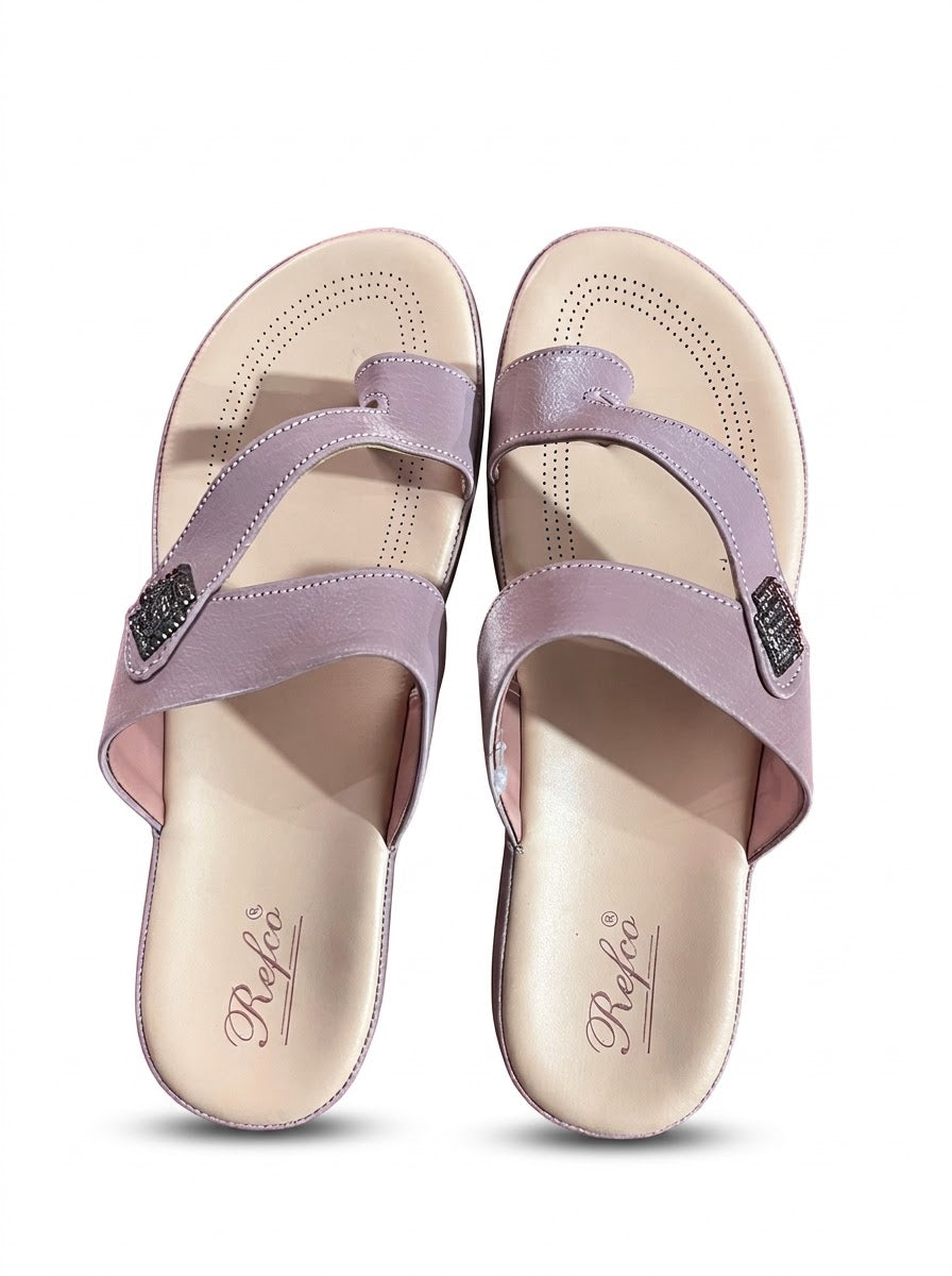 Lilac Toe-Ring Comfort Slippers