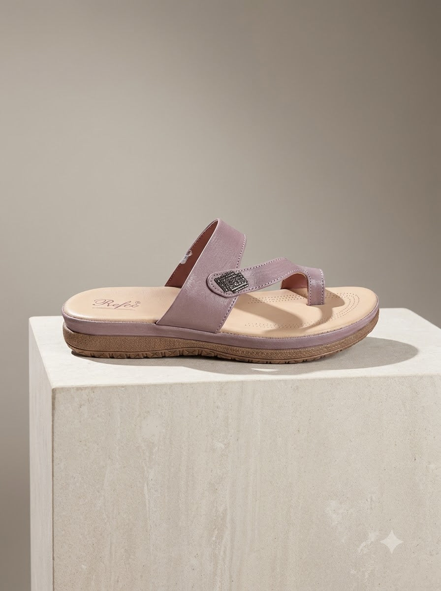 Lilac Toe-Ring Comfort Slippers