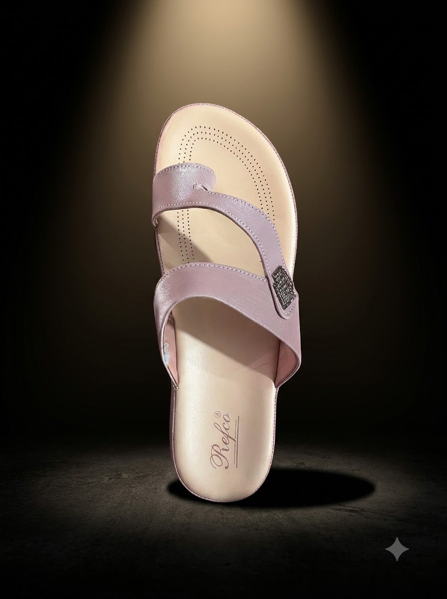 Lilac Toe-Ring Comfort Slippers