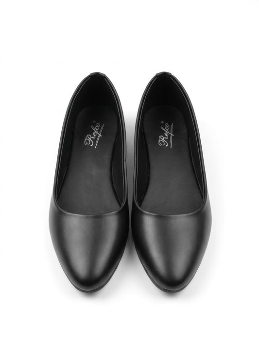 Black Pointed-Toe Ballerina Flats