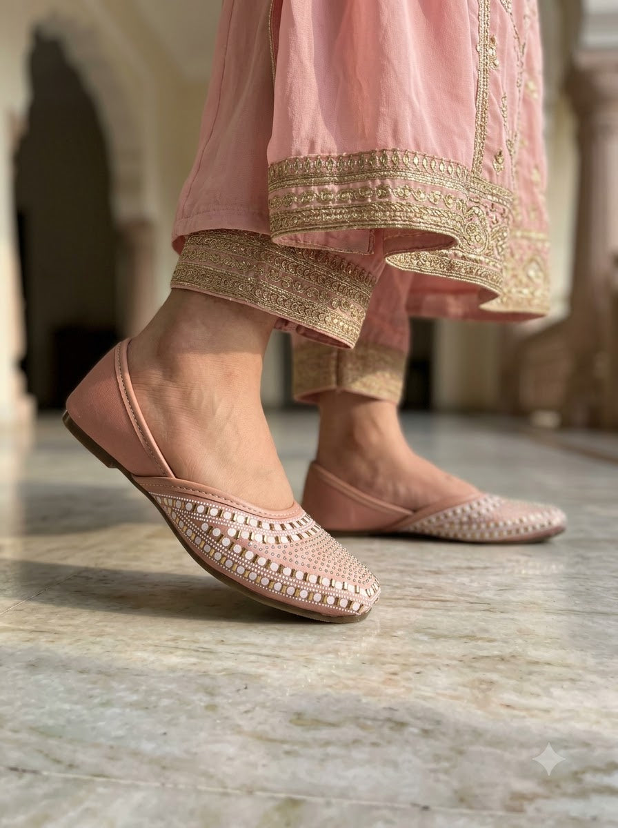 Pink Studded Jutti