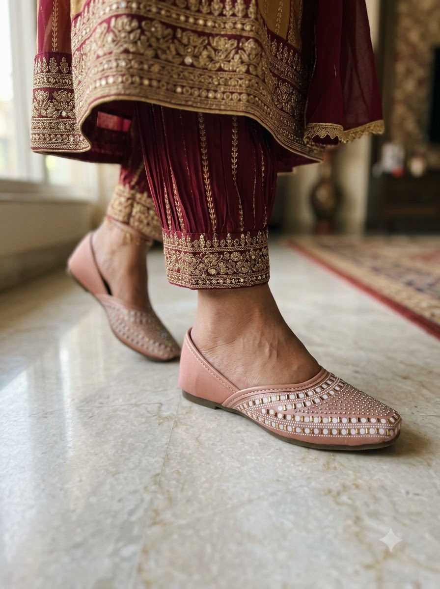 Pink Studded Jutti