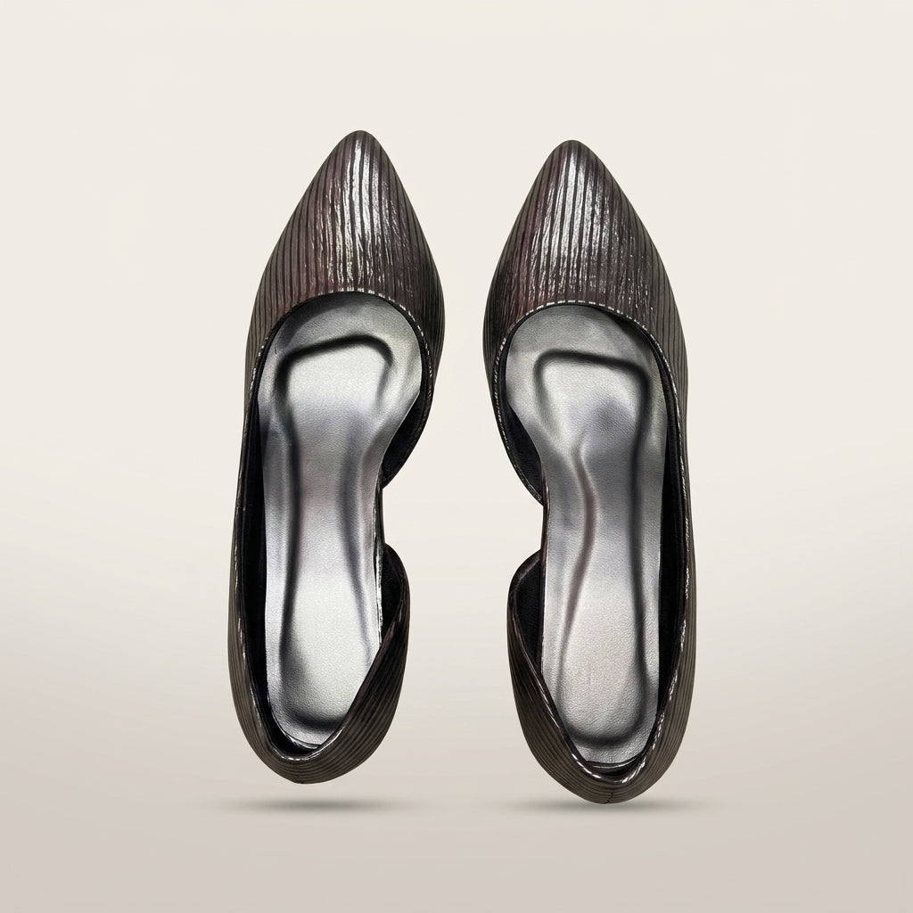 Women's Textured Block-Heel Pump - Black