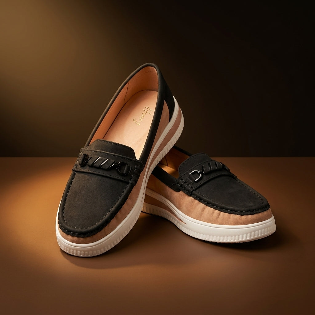 Women's Suede Platform Loafer - Black
