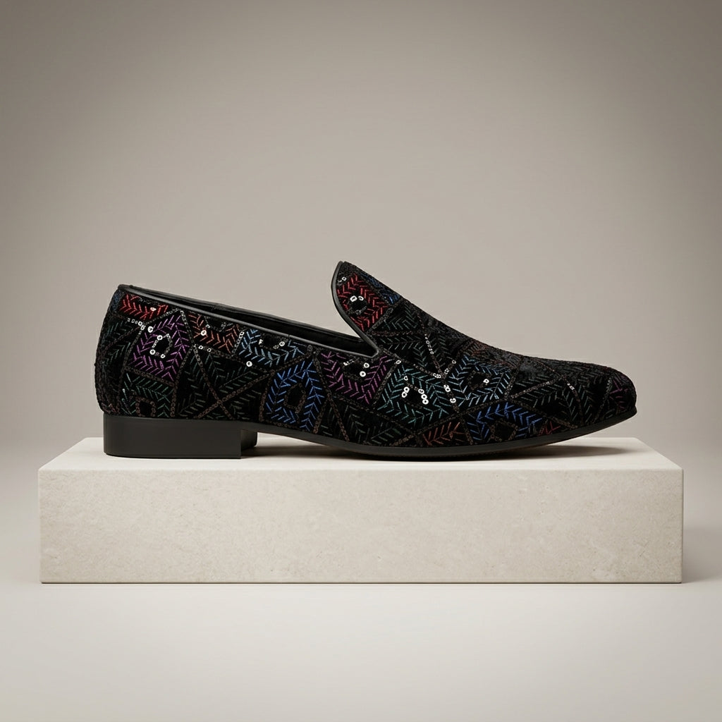 Men's Embellished Party Loafer - Black